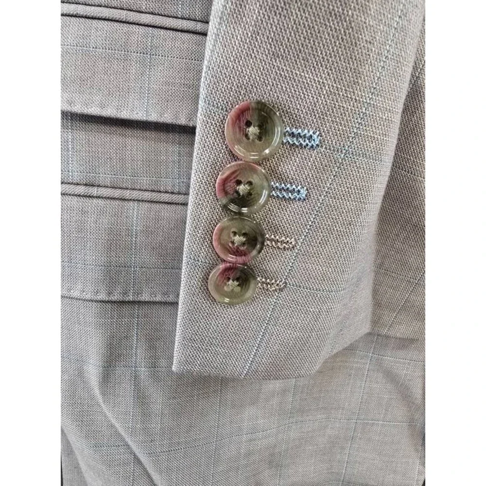 Tayion Collection Regular Fit Suit Jacket Men's 38R Pink Button Closure L/S